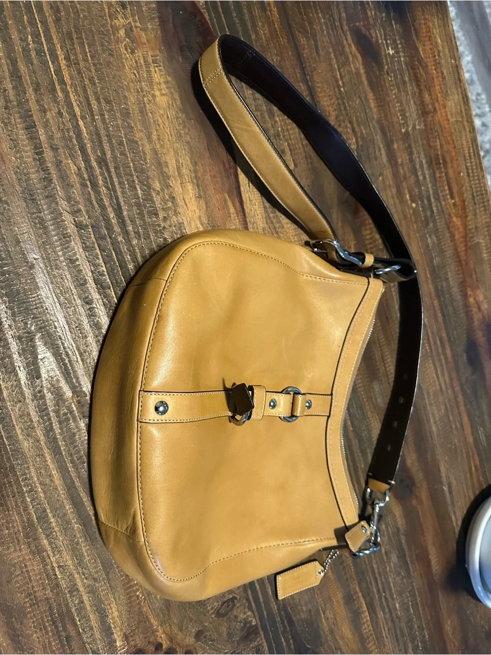 Vintage Coach Ergo Belted Hobo Camel Leather Shoulder Bag 2007